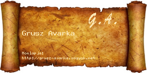 Grusz Avarka névjegykártya